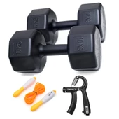 Ps spor dambıl 10KG X 2 adet + sayaçlı atlama ipi + sayaçlı ayarlanabilir el yayı - 1