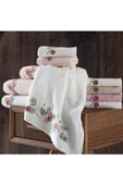 Mabella Nakışlı Çeyizlik 6lı Bambu El Yüz Havlusu 50x90 Cm - 1