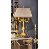 Ottoman Abajur ALTIN Ayak VİZON Başlık 73 x 43 cm - 1