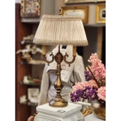 Ottoman Abajur BRONZ Ayak VİZON Başlık 73 x 43 cm - 1