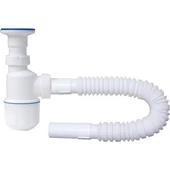 WUVERA Körüklü Tahliye Taslı Lavabo Evye Sifonu - Depolu Lavabo Evye Gider Borusu - 4