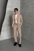 Erkek Oversize Rahat Kalıp Kruvaze Takım Elbise - 6