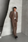Erkek Oversize Rahat Kalıp Kruvaze Takım Elbise - 12