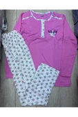 - Pembe yıldız desen penye pijama takımı- L beden - 2