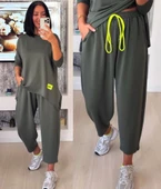 Kadın Iki Iplik Viskon Pamuk Kumaş Arma Detaylı Ikili Takım thumbnail 7