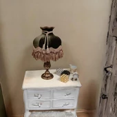 Klasik Abajur BRONZ Ayak YEŞİL Başlık 51CM. - 1