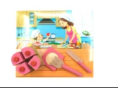 Minik Şeflerin Mutfağı: Ahşap Minyatür Oyuncak Kek Ocak Seti - 3