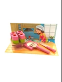 Minik Şeflerin Mutfağı: Ahşap Minyatür Oyuncak Kek Ocak Seti - 1