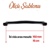 Venüs Siyah Metal Kulp 160 mm -16 cm Mobilya Çekmece Mutfak Dolabı Dolap Kulpları Kulbu Kulpu Siyah - 3