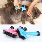 Kedi Köpek Evcil Hayvan Tüy Tarama ve Kaşıma Fırçası Tuşlu - 1