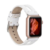 Apple Watch Uyumlu Deri Kordon BA2 42-44-45mm F3 Beyaz - 1