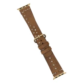 Apple Watch Uyumlu Deri Kordon 42-44-45mm Aqua V18 Taba - 3