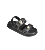 AKINALBELLA Kadın Beyaz Gümüş Taşlı Çift Bantlı Sandalet - 2