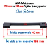 (SERT PLASTİK) Siyah Mobilya Mutfak Dolabı Çekmece Dolap Kulpu Kulbu Kulpları 10 Adet 192 Mm - 2