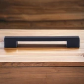 (SERT PLASTİK) Siyah Mobilya Mutfak Dolabı Çekmece Dolap Kulpu Kulbu Kulpları 10 Adet 192 Mm - 4
