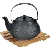 Paçi Süzgeçli 650 ml Bitki Çayı Demliği Siyah SER-800193 - 1