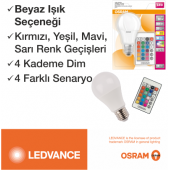 Osram 9W E27 806 LM Uzaktan Kumandalı Renk Değiştiren Led Ampul - 2