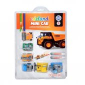 6lı Çek-Bırak Oyuncak Mini İş Makinesi Seti - Boyama Kitabı Hediyeli - 1
