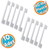 (SERT PLASTİK) Beyaz Mobilya Mutfak Çekmece Dolabı Dolap Kulbu Kulpu Kulpları 10 Adet 160 Mm - 1