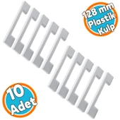 (SERT PLASTİK) Beyaz Mobilya Mutfak Dolabı Çekmece Dolap Kulpu Kulbu Kulpları 10 Adet 128 Mm thumbnail 1