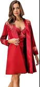 Nurteks Kadın Bordo 2 Li Kaplı Sabahlık Gecelik Saten Kimono Takım 5384 - 1