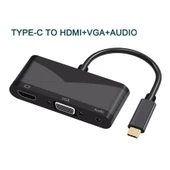 Hadron HDX7813 Çevirici USB 3.1 Type-C To Hdmı+Vga+3.5mm Audıo 3ın1 - 1
