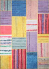Artloop Patchwork Desenli Jazz Dekoratif Halı Multi Halı AL 48 - 1