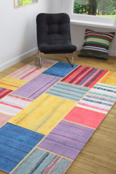 Artloop Patchwork Desenli Jazz Dekoratif Halı Multi Halı AL 48 - 7