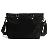 Retro Kanvas Postacı Çanta Mumlu Su Geçirmez (Siyah) - 2