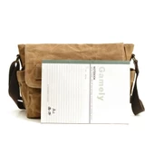 Retro Kanvas Postacı Çanta Mumlu Su Geçirmez (Haki) - 5