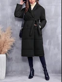 Kadın Uzun Kışlık İçi Elyaflı Astarlı Şişme Mont thumbnail 1