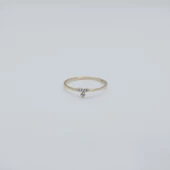 8 Ayar Altın Üç Taş Trend Kadın Yüzük - 2