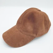 Hakiki Süet Deri Şapka-Taba Renk - 1