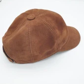 Hakiki Süet Deri Şapka-Taba Renk - 9