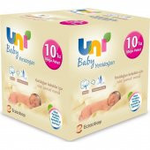 Uni Baby Yenidoğan Islak Pamuk Mendil 10lu (400 Yaprak) - 1