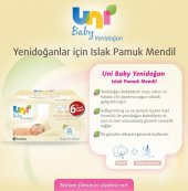 Uni Baby Yenidoğan Islak Pamuk Mendil 10lu (400 Yaprak) - 2