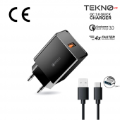 3A QC 3.0 Type-C Usb Hızlı Şarj Adaptörü & Data Kablosu CE - 1