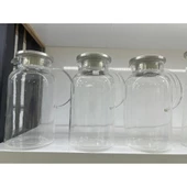 1500 ml Borosilikat Cam Su Sürahisi - Metal Kapaklı ve Isıya Dayanıklı thumbnail 1