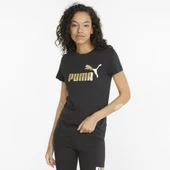 Puma 84830301 Ess+ Metallic Logo Tee Kadın Spor Tişört - 1