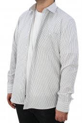 Erkek Klasik Kesim Tek Cepli Uzun Kollu Beyaz Erkek Gömlek - 3