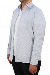 Beyaz Erkek Klasik Kesim Tek Cepli Uzun Kollu Erkek Gömlek - 3