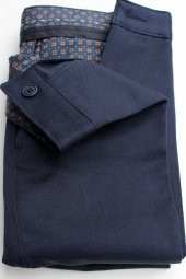 Lacivert Armüllü Klasik Erkek Keten Pantolon - 1