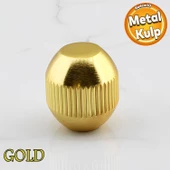 Topuz Düğme Çizgili Metal Kulp Gold Altın Çekmece Mobilya Mutfak Dolabı Dolap Kulpu Kulbu Kulpları thumbnail 1