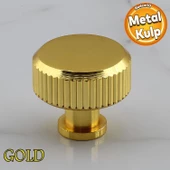 Taç Çizgili Düğme Metal Kulp Gold Altın Çekmece Mobilya Mutfak Dolabı Dolap Kulpu Kulbu Kulpları thumbnail 1