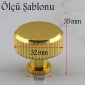 Taç Çizgili Düğme Metal Kulp Gold Altın Çekmece Mobilya Mutfak Dolabı Dolap Kulpu Kulbu Kulpları thumbnail 2
