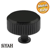 Taç Çizgili Düğme Metal Kulp Siyah Çekmece Mobilya Mutfak Dolabı Dolap Kulpu Kulbu Kulpları - 1