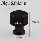 Taç Küçük Düğme Metal Kulp Siyah Çekmece Mobilya Mutfak Dolabı Dolap Kulpu Kulbu Kulpları thumbnail 2