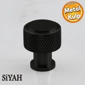 Taç Küçük Düğme Metal Kulp Siyah Çekmece Mobilya Mutfak Dolabı Dolap Kulpu Kulbu Kulpları thumbnail 1