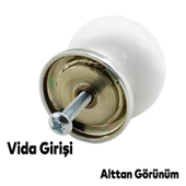 Polimer Düğme Kulp Gül Desenli Krom Tablalı Dolap Mobilya Mutfak Dolabı Çekmece Dolap Kulpu Kulbu thumbnail 4