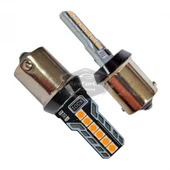 Carub Düz-Çakarlı Park Stop Sinyal Ampulü Tek Duy 12 Led Fren Lambası 12V 93 Turuncu thumbnail 2